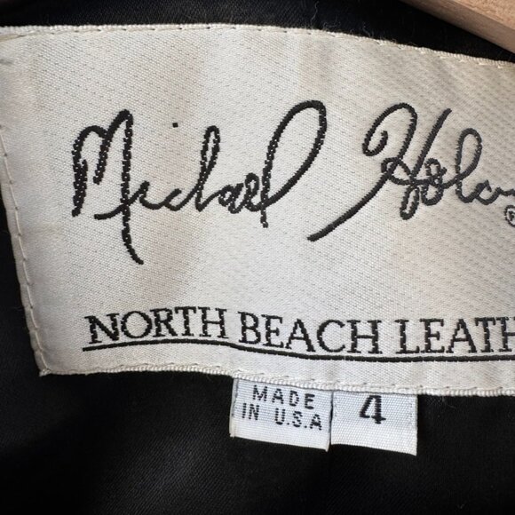 Vtg Women’s Michael Hoban NORTH BEACH LEATHER Iconic Classic Black Jacket Sz 4 - Picture 3 of 9